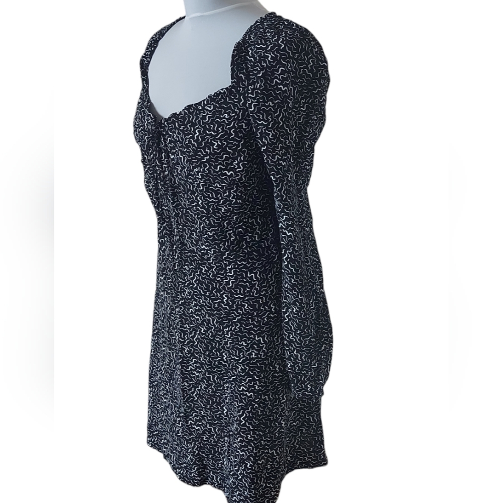 BNWT Nobody’s Child UK Size 20 Saffy Squiggle Black Curve Dress Knee Length - Picture 6 of 8